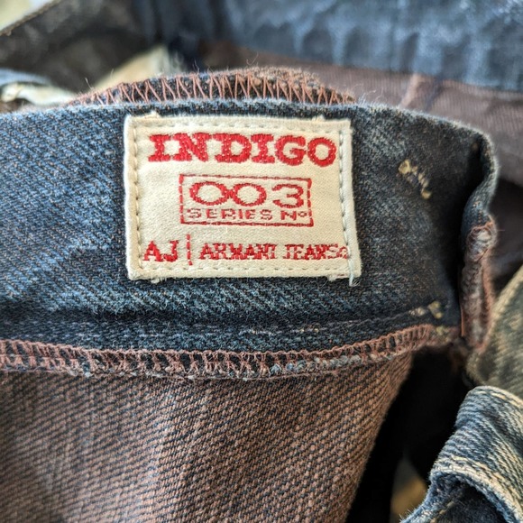 New Armani Jeans Womens 8 Straight Leg Indigo 003 Series Dark Wash Tall - Picture 11 of 12